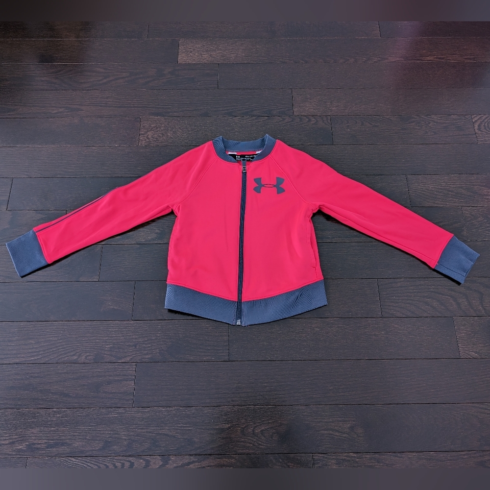 sz:YXS Under Armor, Girls full zip track jacket, Penta Pink; Youth XS